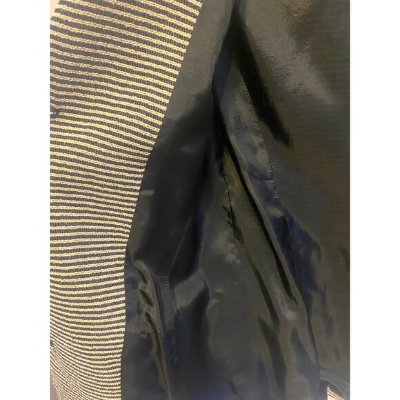 Emanuel Ungaro Blazer Black White Striped Textured 3 Button Lined size 4/38 - Picture 13 of 15